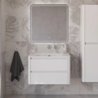 Мебель для ванной комнаты Cezares Relax 80 подвесная, 2 ящика, bianco lucido