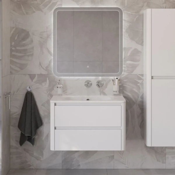 Мебель для ванной комнаты Cezares Relax 80 подвесная, 2 ящика, bianco lucido
