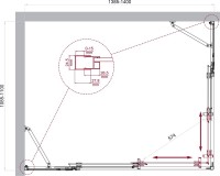 Душевой уголок BelBagno Luce AH-22-140/110-C-Cr профиль хром, стекло прозрачное
