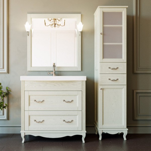 Мебель для ванной комнаты ValenHouse Лиора 90 слоновая кость, фурнитура хром