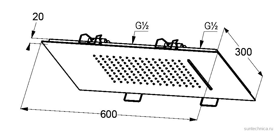 Верхний душ Kludi Asana 69450N1-00 встраиваемый в потолок, брашированная бронза