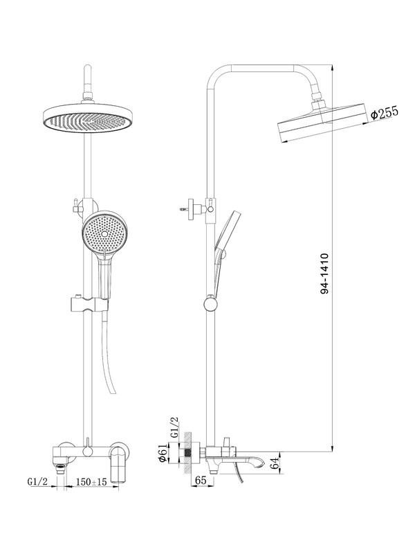 Душевая стойка Haiba HB24553 хром