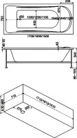 Акриловая ванна Bas Атланта 170x70 см, пристенная, белая + ремкомплект Good Door