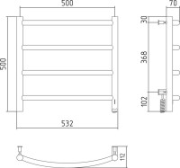 Полотенцесушитель электрический Сунержа Галант 4.0 50х50 белый, R