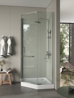 Душевой уголок Agger A03 090TCR/G 90x90, прозрачное стекло, с поддоном