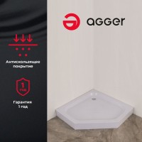 Душевой уголок Agger A03 090TCR/G 90x90, прозрачное стекло, с поддоном