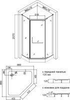 Душевой уголок Agger A03 090TCR/G 90x90, прозрачное стекло, с поддоном