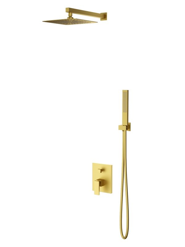 Душевой комплект Vincea Dice VSFW-2DS1BG С ВНУТРЕННЕЙ ЧАСТЬЮ, брашированное золото