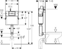 Смывной бачок скрытого монтажа Geberit UP 100 109.100.00.1 для унитазов, с отводом Смывной бачок скрытого монтажа Geberit UP 100 109.100.00.1 для унитазов, с отводом