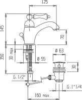 Смеситель для раковины Cezares Margot MARGOT-LSM1-02-Bi