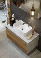 Мебель для ванной комнаты Aqwella 5 stars Mobi 100 бетон светлый, дуб балтийский