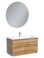 Мебель для ванной комнаты Sancos Libra 90 подвесная, дуб чарльстон, раковина СN7019