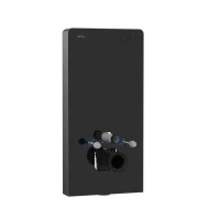 Инсталляция с кнопкой Abber AC0107MB цвет черный, пневматическое управление, крепление на стену