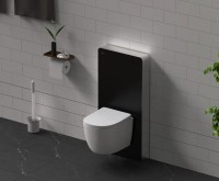 Инсталляция с кнопкой Abber AC0107MB цвет черный, пневматическое управление, крепление на стену