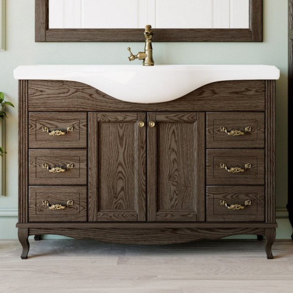 Тумба с раковиной ValenHouse Эллина 120 кальяри, фурнитура бронза