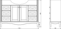 Тумба с раковиной ValenHouse Эллина 120 кальяри, фурнитура бронза