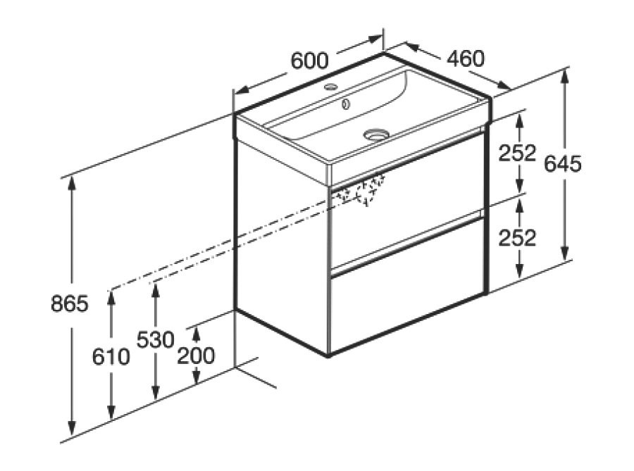 Тумба с раковиной Roca Ona Ivory 60 слоновая кость