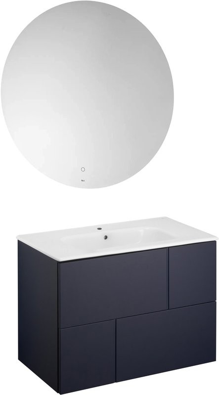 Тумба под раковину без столешницы Roca Luna 80 матовая синяя