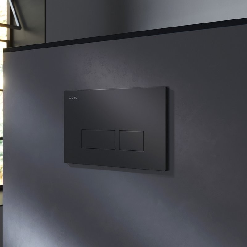 Инсталляция с кнопкой AM.PM Pro I012704.7038 цвет черный, пневматическое управление, крепление к полу и стене, с шумоизоляцией