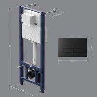 Инсталляция с кнопкой AM.PM Pro I012704.7038 цвет черный, пневматическое управление, крепление к полу и стене, с шумоизоляцией