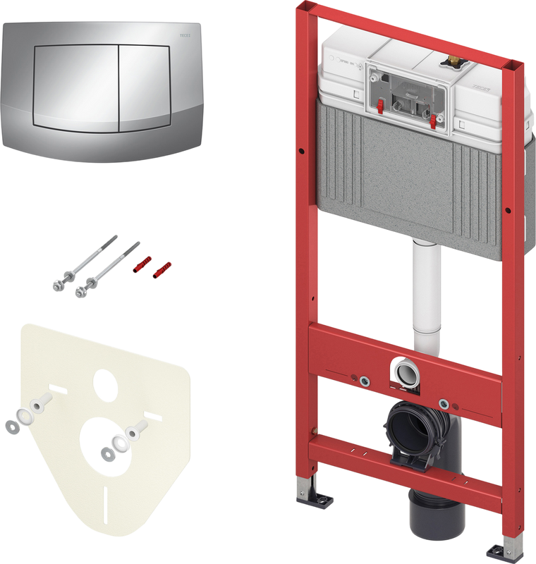 Система инсталляции для унитазов TECE Base TECEbase kit 9400405 4 в 1 с кнопкой смыва