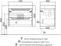 Мебель для ванной комнаты Aqwella Cube 70 белая матовая