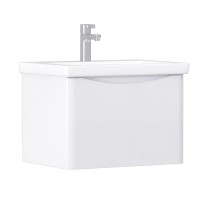 Тумба под раковину без столешницы Vigo Glem 60 подвесная, 1 ящик, глянцевая белая