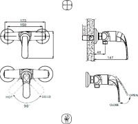 Смеситель для душа Bravat Fit F9135188CP-01-RUS
