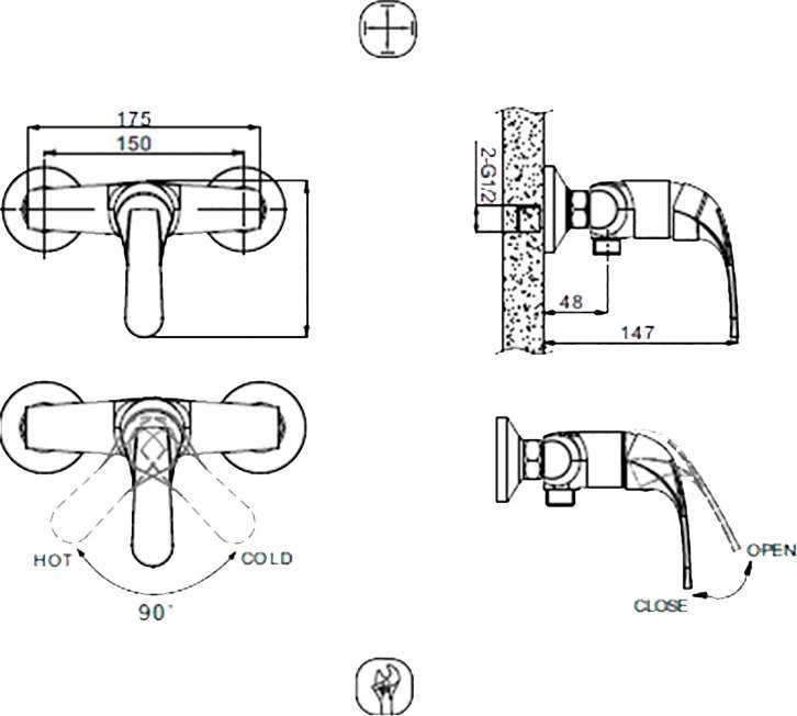 Смеситель для душа Bravat Fit F9135188CP-01-RUS