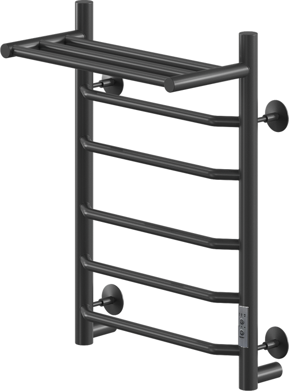 Полотенцесушитель электрический Ника Way 3 60/40, с полкой, матовый черный RAL9005