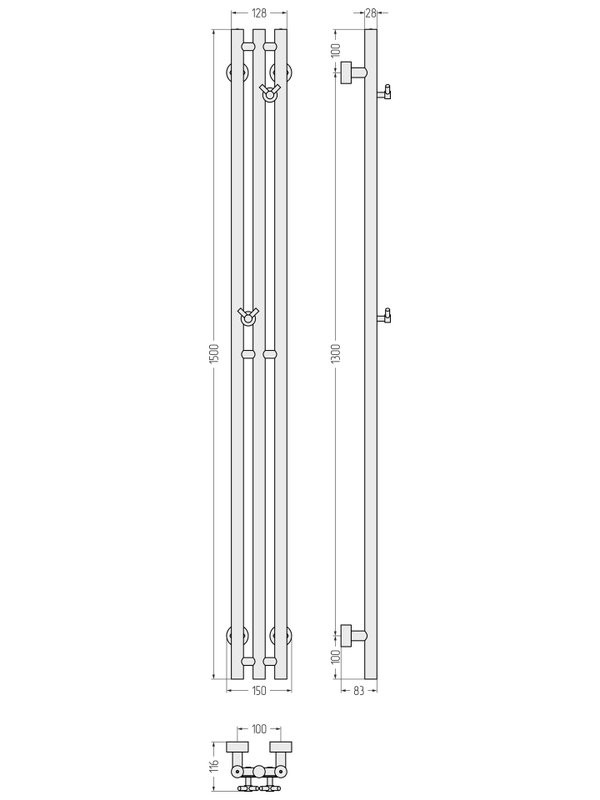 Полотенцесушитель водяной Сунержа Терция Pro 32-0444-1510 150x15 см, золотой шелк, I-образный