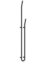 Полотенцесушитель электрический Сунержа Локон 31-0887-1612 160x10 см, подключение справа, скрытое подключение справа, матовый черный, I-образный