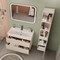 Мебель для ванной комнаты SanStar Riana 100 подвесная, cappuccino, раковина Фостер 100