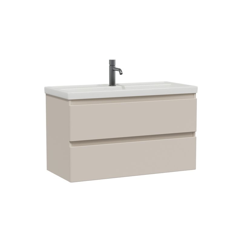 Мебель для ванной комнаты SanStar Riana 100 подвесная, cappuccino, раковина Фостер 100