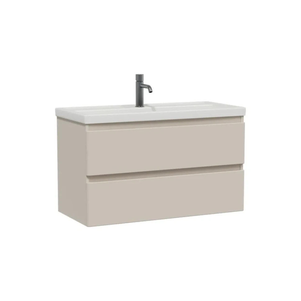 Мебель для ванной комнаты SanStar Riana 100 подвесная, cappuccino, раковина Фостер 100