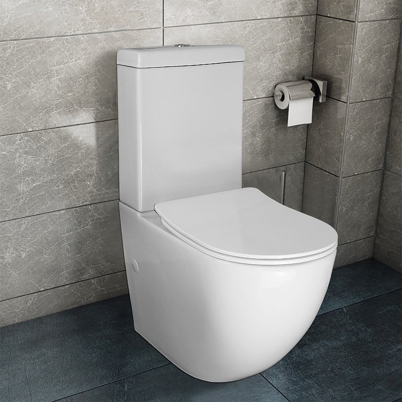 Унитаз-компакт напольный AZARIO Renda AZ-8693 глянцевый белый