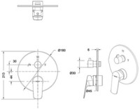 Встраиваемый смеситель для душа и ванны Bravat Rhein PB8429564CP-3-ENG