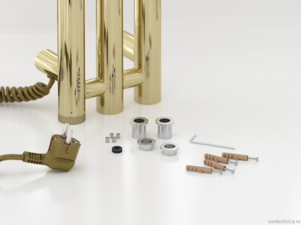 Полотенцесушитель электрический Сунержа Терция 4.0 020-0884-1206 120x15 см, подключение слева, скрытое подключение слева, шампань, I-образный