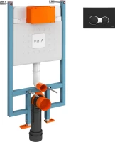 Система инсталляции для унитазов VitrA V-Fix Core 738-5800-01 с кнопкой смыва Root Square 740-0411 черной