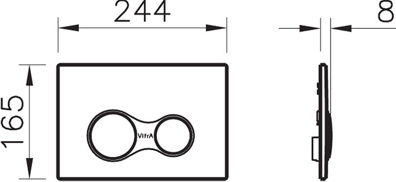 Система инсталляции для унитазов VitrA V-Fix Core 738-5800-01 с кнопкой смыва Root Square 740-0411 черной