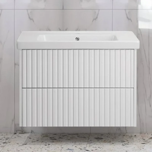 Тумба с раковиной ASB-Woodline Риола 80 слоновая кость