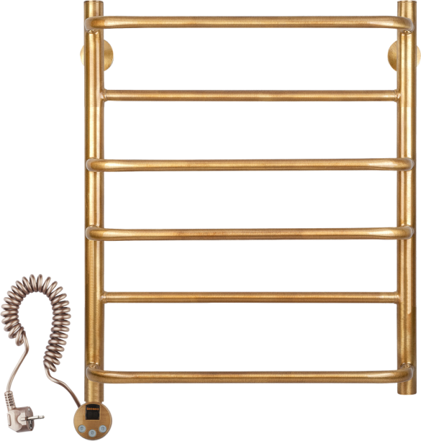 Полотенцесушитель электрический Secado Верона 1 75x55 см, подключение слева, бронза, лесенка, латунь