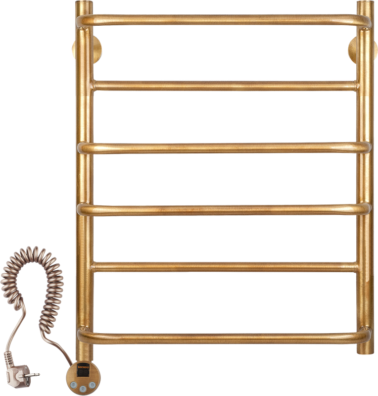 Полотенцесушитель электрический Secado Верона 1 75x55 см, подключение слева, бронза, лесенка, латунь