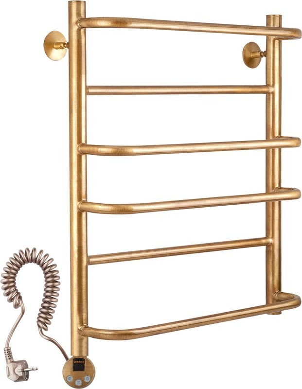 Полотенцесушитель электрический Secado Верона 1 75x55 см, подключение слева, бронза, лесенка, латунь