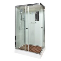 Душевая кабина DTO K402S 120х90, с электрикой, профиль хром, стекло прозрачное