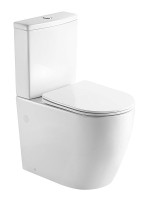 Унитаз-компакт напольный AZARIO Luma AZ-1253ST безободковый, с микролифтом, глянцевый белый