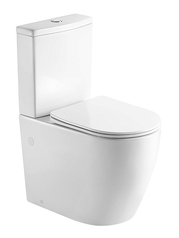 Унитаз-компакт напольный AZARIO Luma AZ-1253ST безободковый, с микролифтом, глянцевый белый