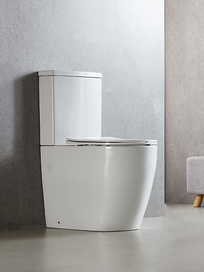 Унитаз-компакт напольный AZARIO Luma AZ-1253ST безободковый, с микролифтом, глянцевый белый