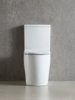 Унитаз-компакт напольный AZARIO Luma AZ-1253ST безободковый, с микролифтом, глянцевый белый