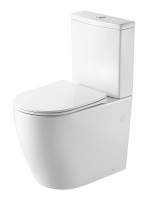 Унитаз-компакт напольный AZARIO Luma AZ-1253ST безободковый, с микролифтом, глянцевый белый